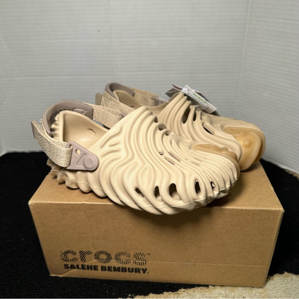 Salehe Bembury X Crocs The Pollex Clog Kids 208600-1MJ Stone Soup Sz 12c New